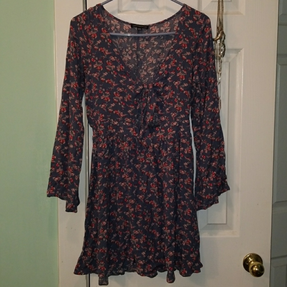American Eagle floral cut-out dress